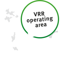 A map showing the operating area of VRR 