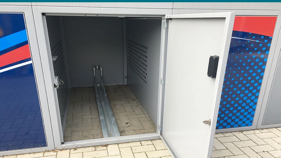 Innenansicht einer Fahrradbox von Dein Radschloss