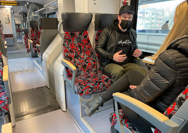 Dominik Vaut im Zug