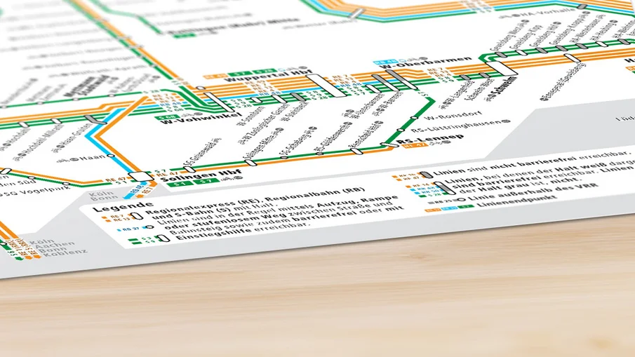 Ausschnitt des Schienenschnellverkehrsplans mit der Legende