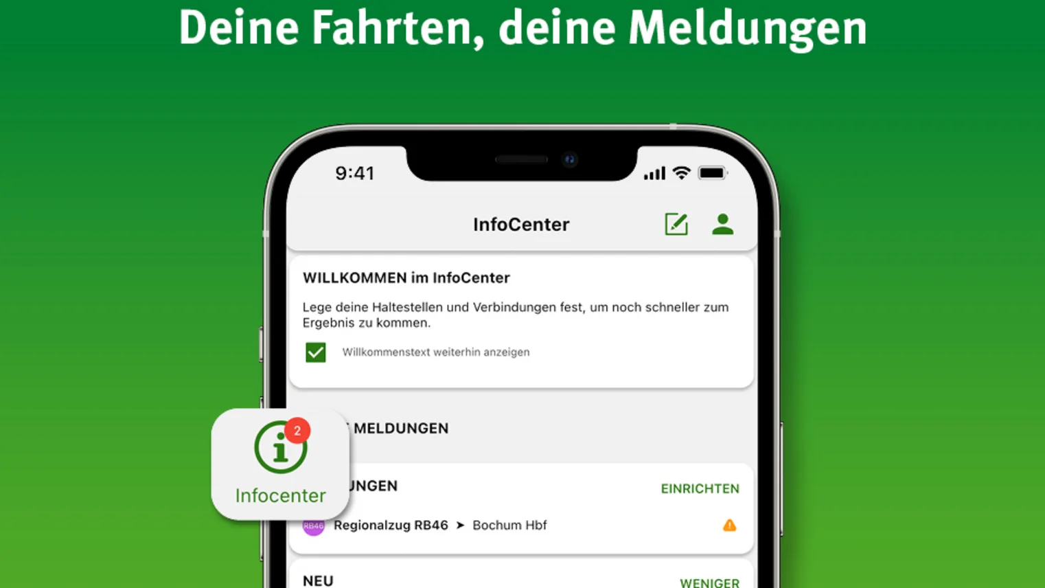 Die neuen Funktionen der VRR-App die zuvor im Text beschrieben wurden