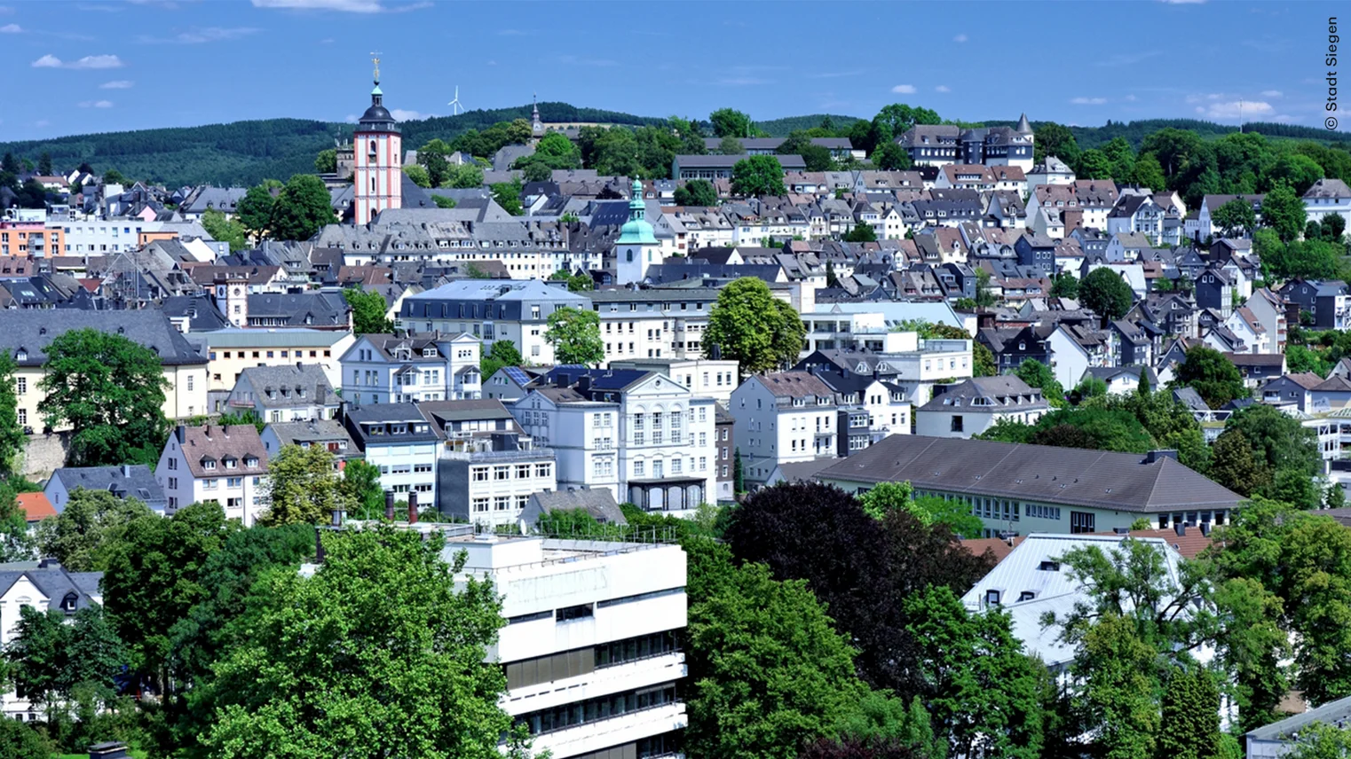 Luftaufnahme der Stadt Siegen