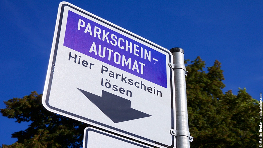 Hinweisschild Parkscheinautomat
