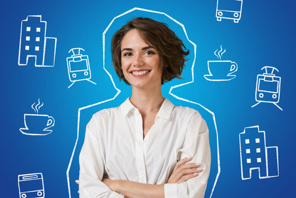 Eine Frau im Business-Look überkreuzt die Arme