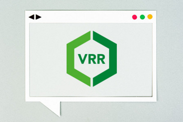 das Logo vom VRR, welches in einem Internet-Browser geöffnet wurde.