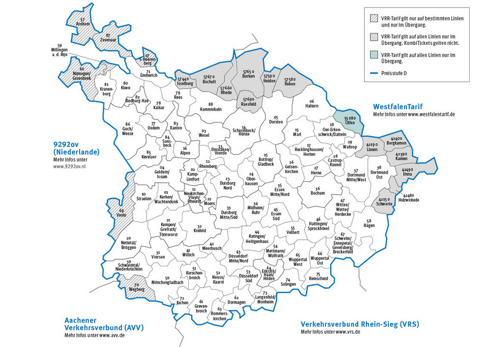 [Translate to English:] Die Verbundkarte des VRR.