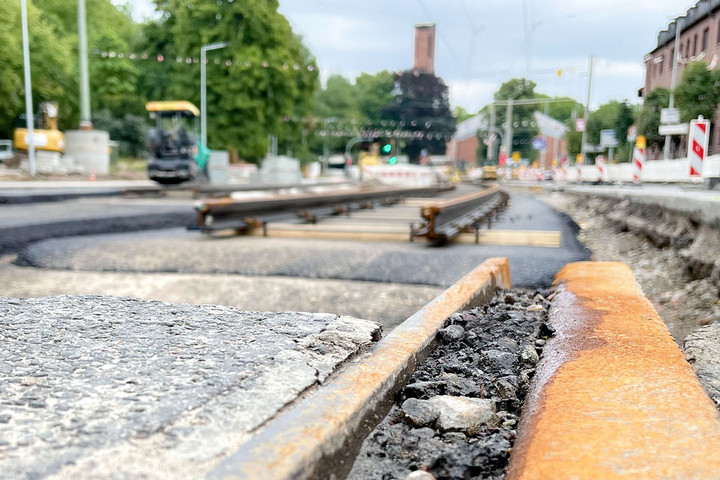 Blick auf eine Stadtbahn-Baustelle
