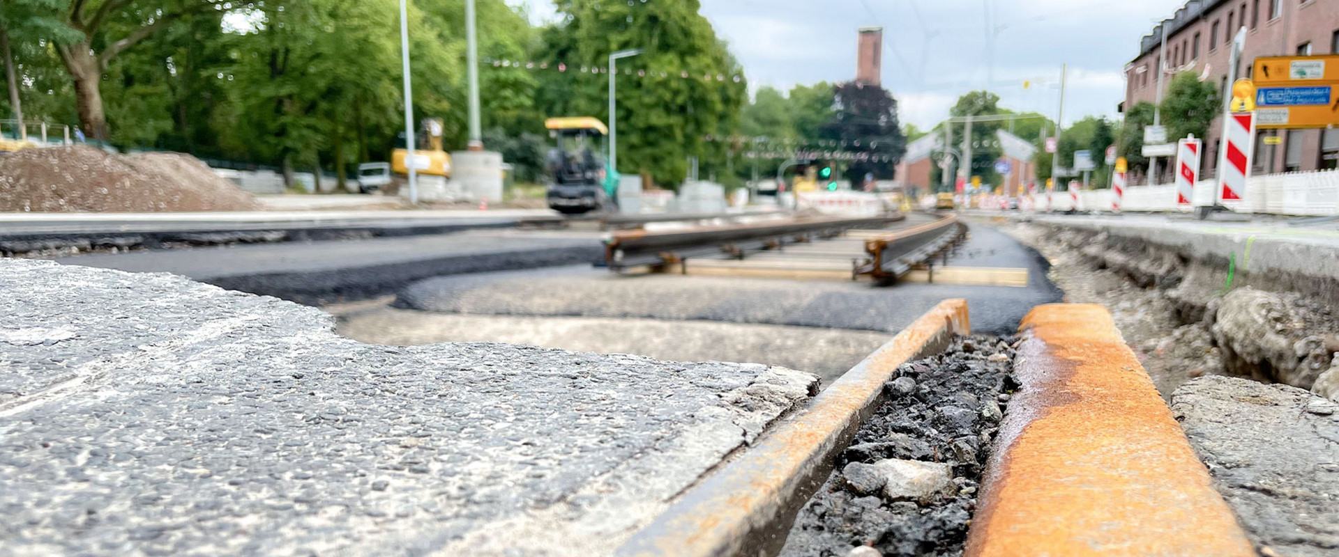 Blick auf eine Stadtbahn-Baustelle