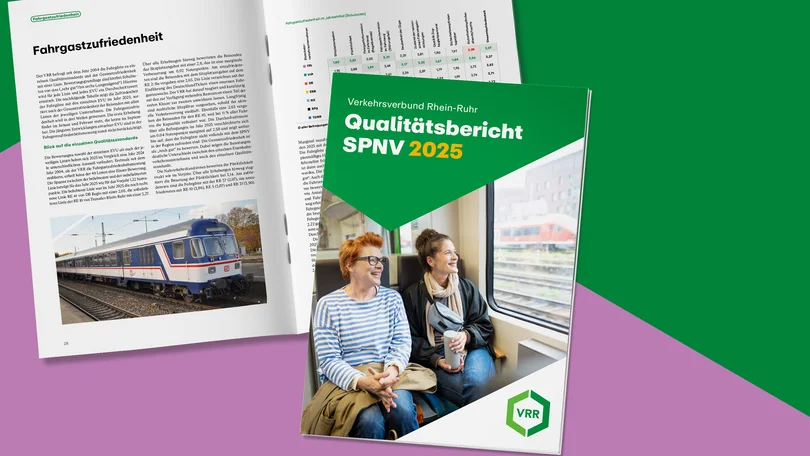 SPNV-Qualitätsbericht 2025: Illustration mit dem Titel des Berichtes