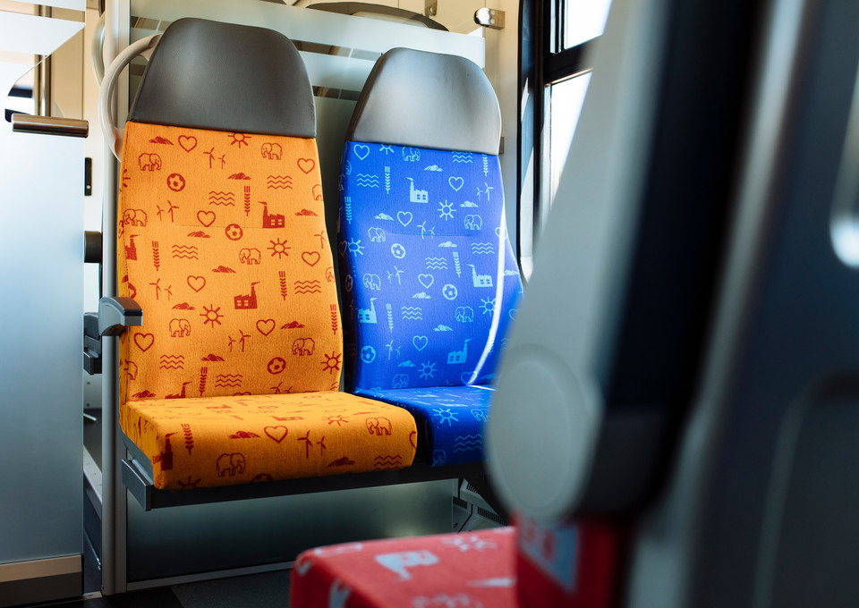 Die Sitze der S-Bahn Rhein-Ruhr