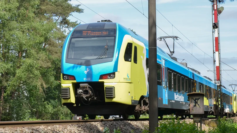 Ein Zug aus der Westfalenbahn-Flotte