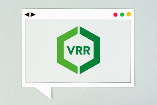 Das VRR-Logo, geöffnet in einem Web-Browser