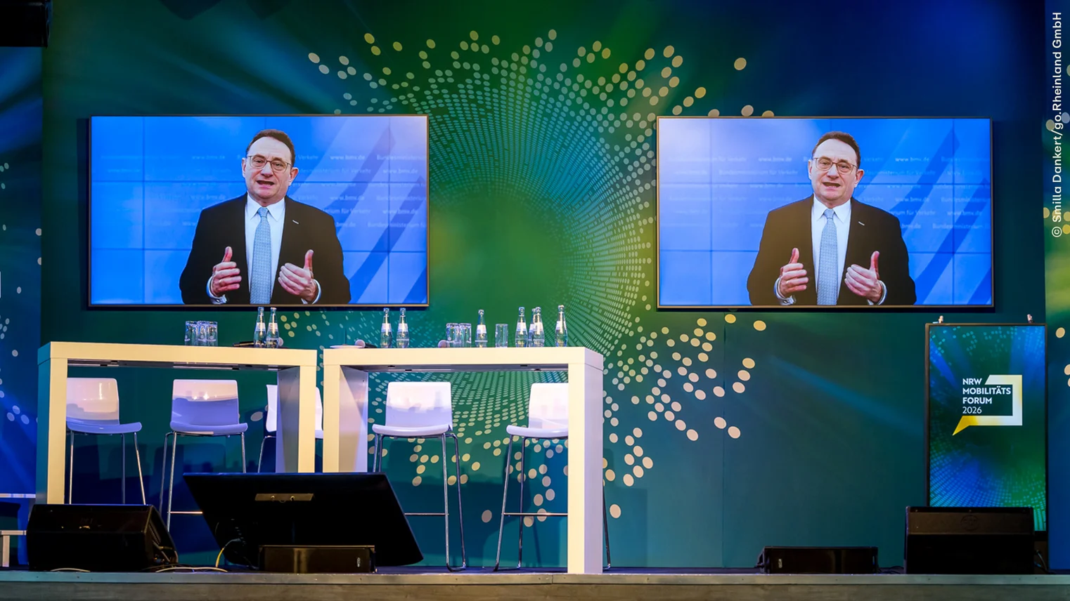 NRW-Mobilitätsforum 2026: Videobotschaft skizzierte Ulrich Lange, Parlamentarischer Staatssekretär im Bundesministerium für Verkehr, per Videoschalte dabei