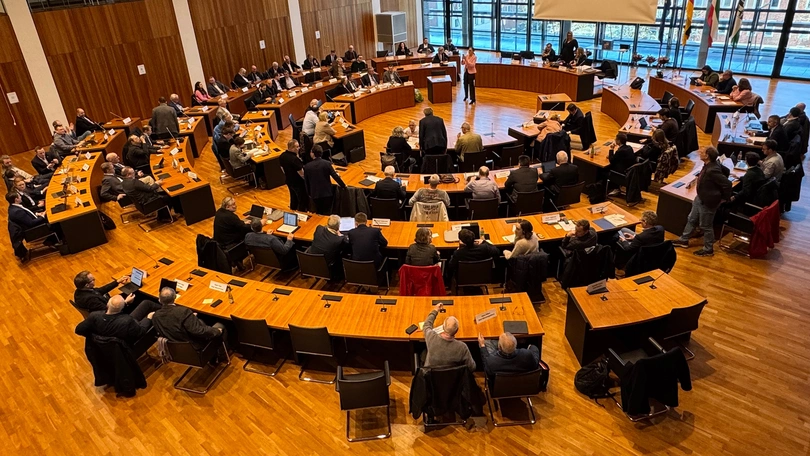 Blick in den Ratssaal im Hans-Sachs-Haus in Gelsenkirchen