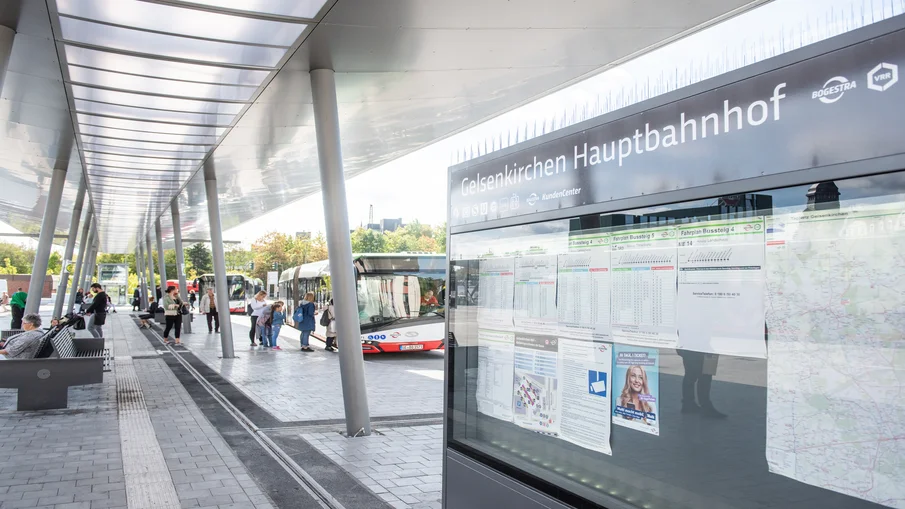 Der Busbahnhof am Gelsenkirchener Hbf.