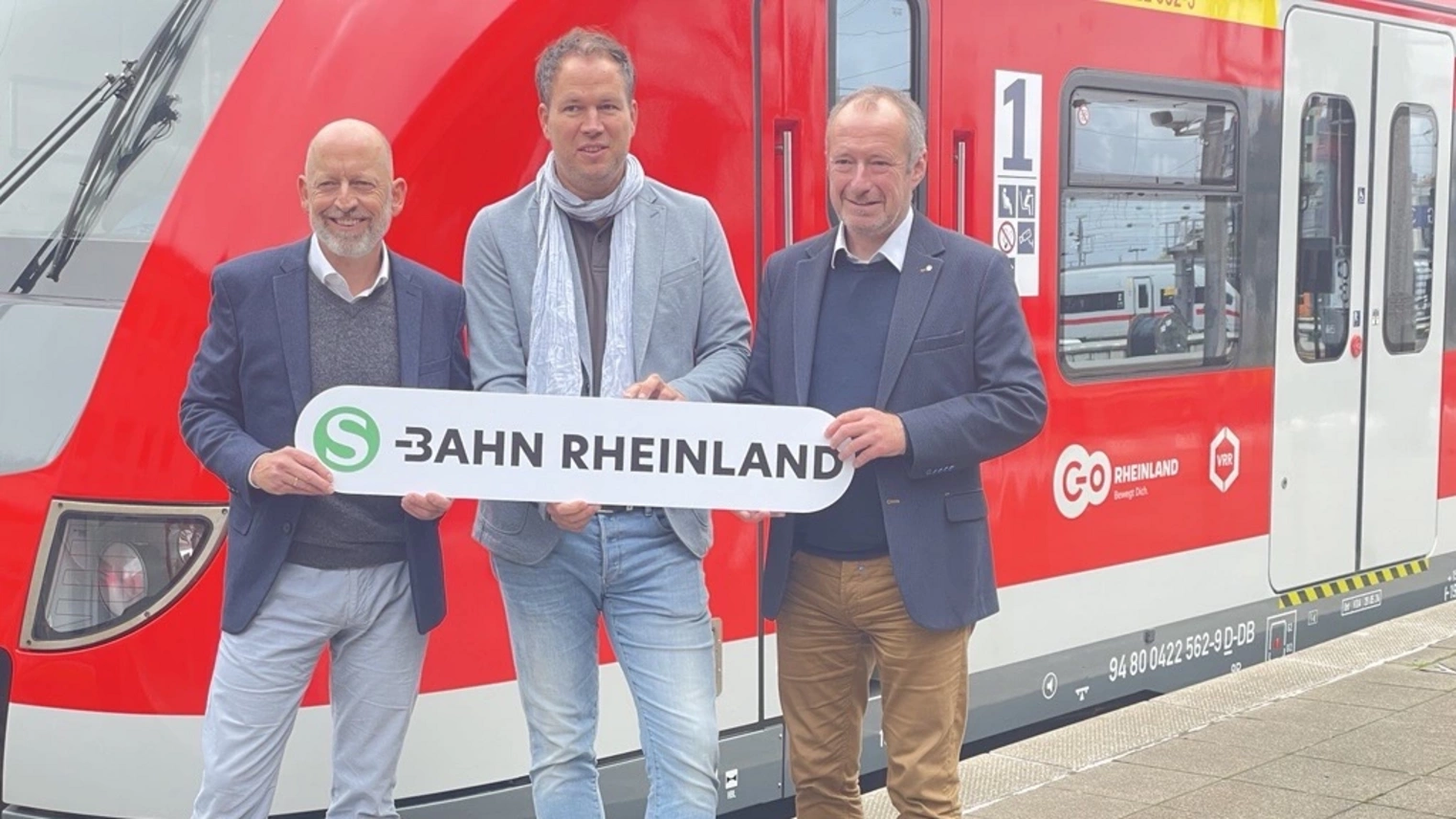 S-Bahn Rheinland: Frederik Ley, Vorsitzender der Regionalleitung DB Regio NRW, Marcel Winter, Geschäftsführer go.Rheinland, Oliver Wittke, Vorstandssprecher des VRR