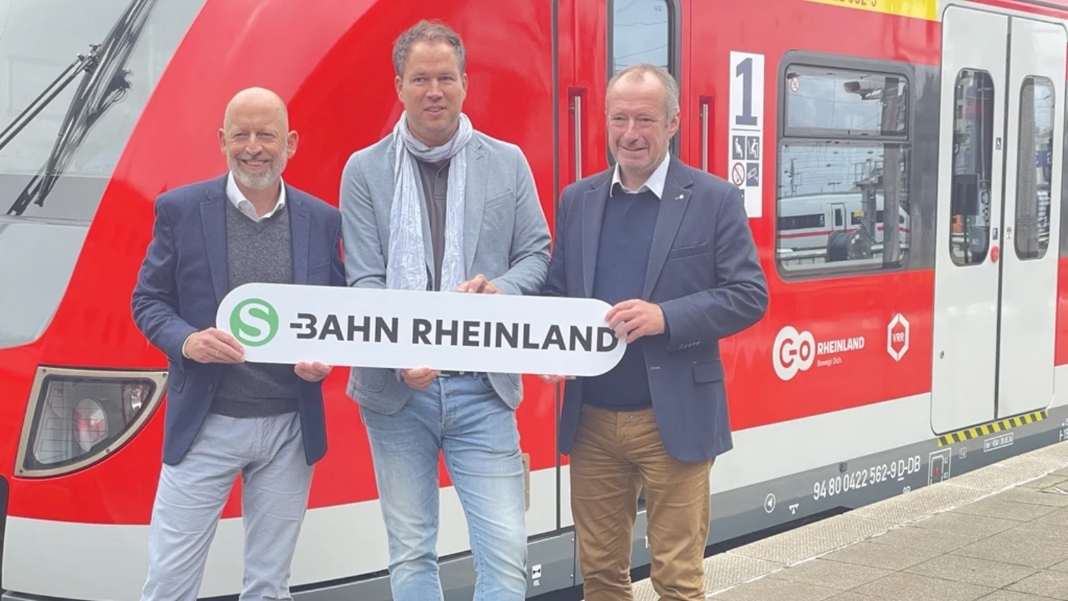 S-Bahn Rheinland: Frederik Ley, Vorsitzender der Regionalleitung DB Regio NRW, Marcel Winter, Geschäftsführer go.Rheinland, Oliver Wittke, Vorstandssprecher des VRR