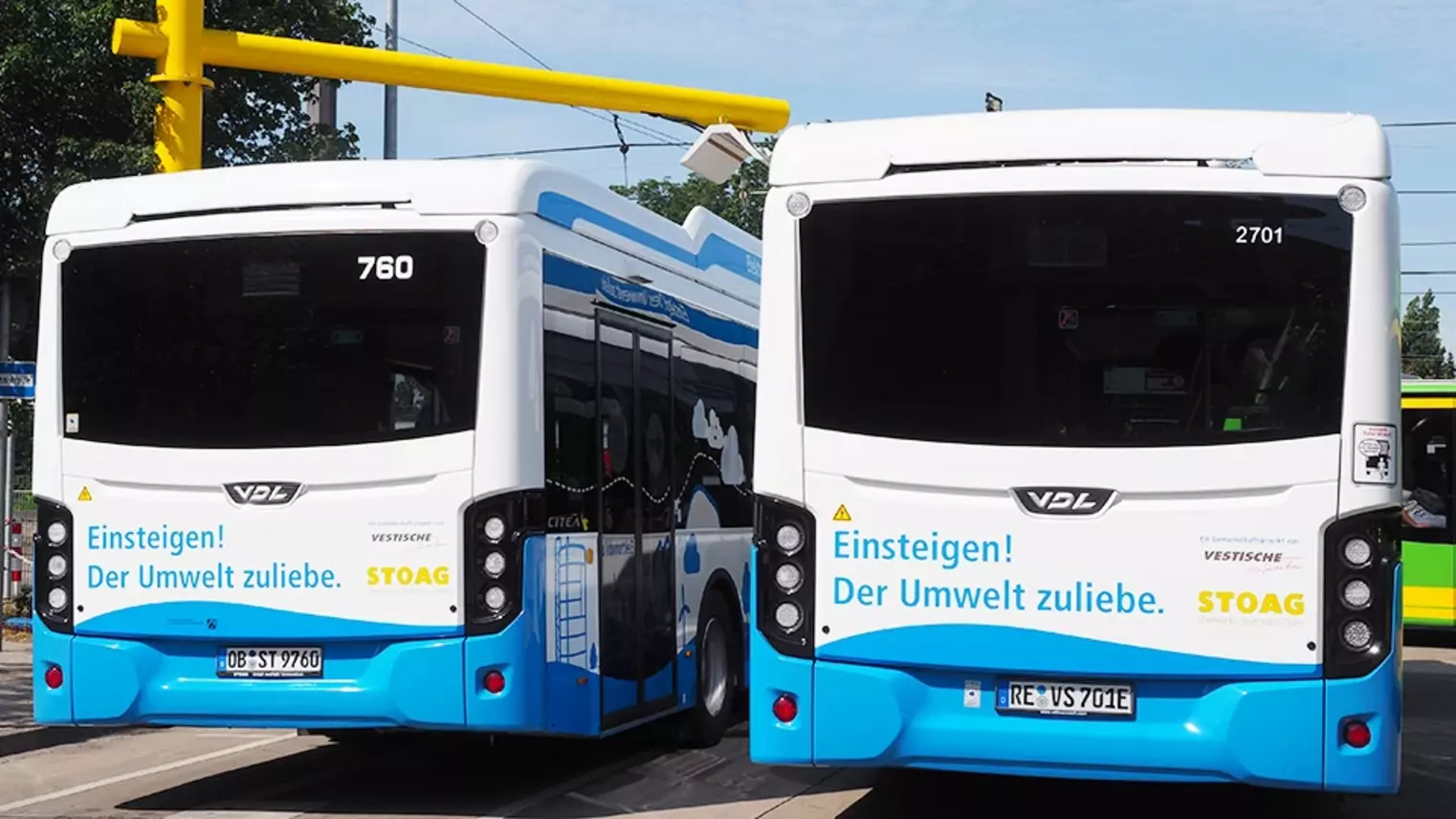 Die eBusse der STOAG von hinten