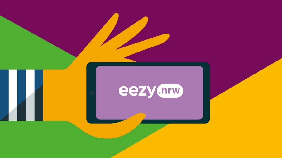 Eine Grafik von einem eezy-Ticket am Smartphone