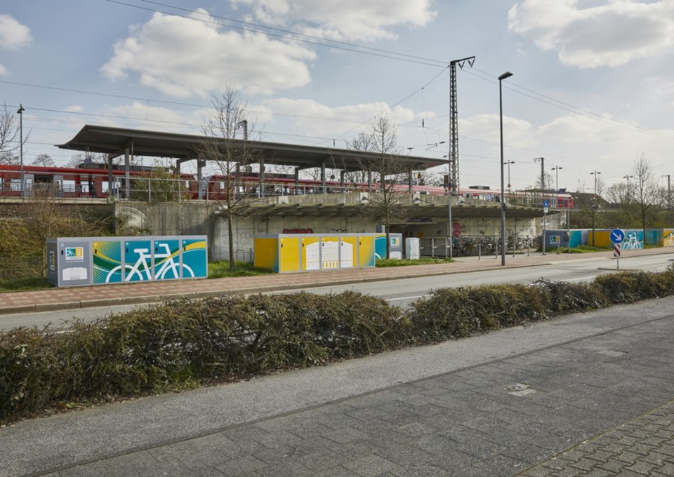Die DeinRadschloss Anlage am Bahnhof Krefeld Uerdingen