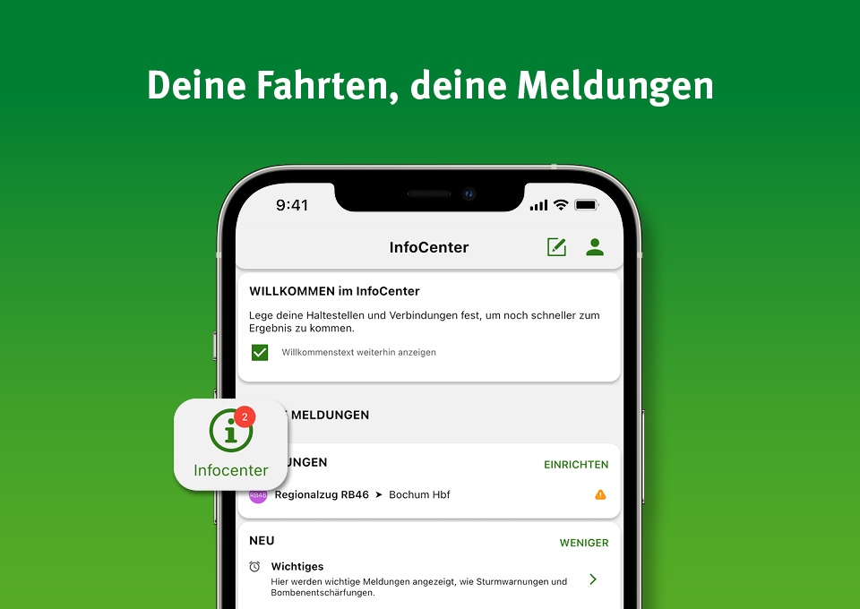 Die neuen Funktionen der VRR-App die zuvor im Text beschrieben wurden