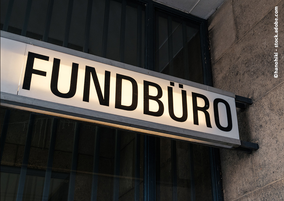 Hinweisschild Fundbüro