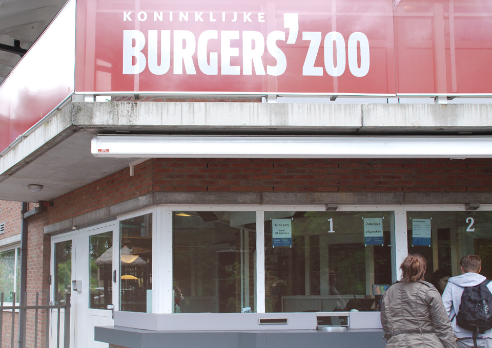 Der Kassenschalter am Burger's Zoo in Arnhem