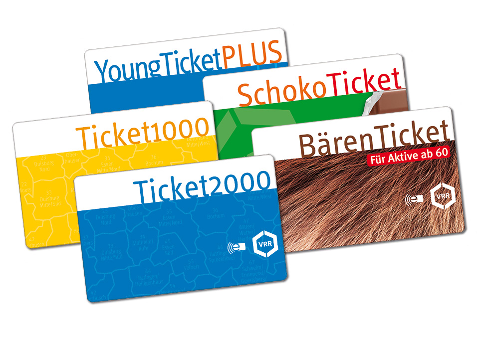 Abbildung der Vielfahrertickets des VRR