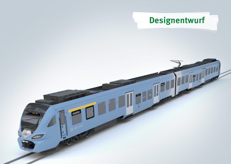 Designentwurf der batterieelektrischen Züge für das Niederrhein-Münsterland-Netz