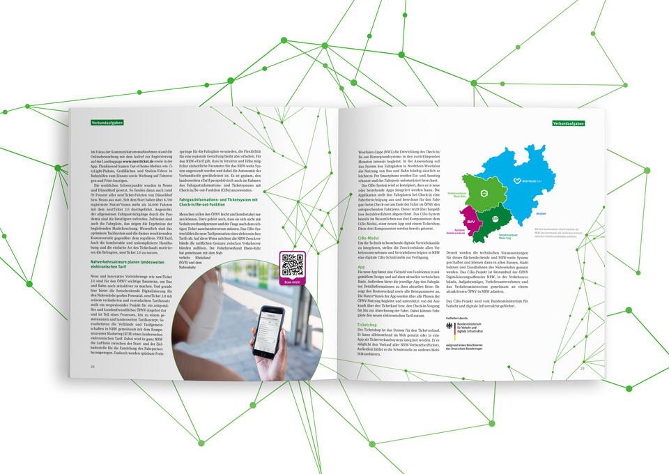 Darstellung einer Doppelseite aus dem VRR-Verbundbericht