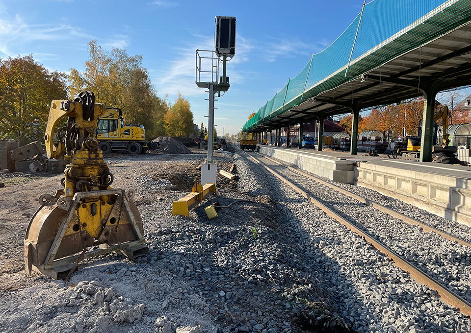 Bauarbeiten am Bahnhof in Bocholt