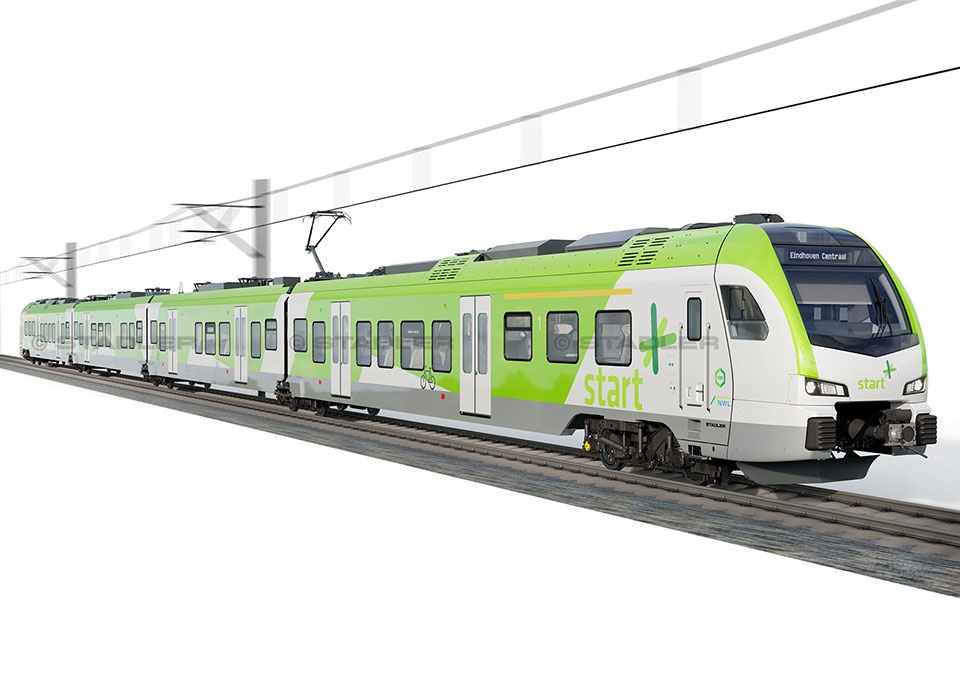 Designentwurf der Züge, die zukünftig auf der Linie RE 13 verkehren sollen