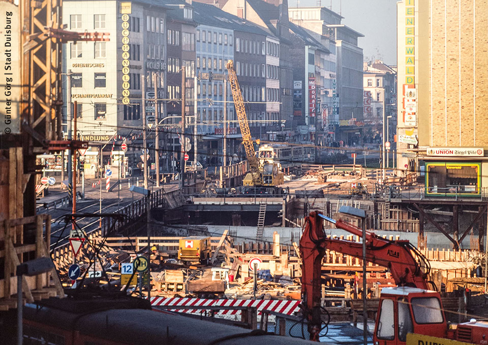 Foto aus der Zeit des Stadt- und U-Bahn-Baus