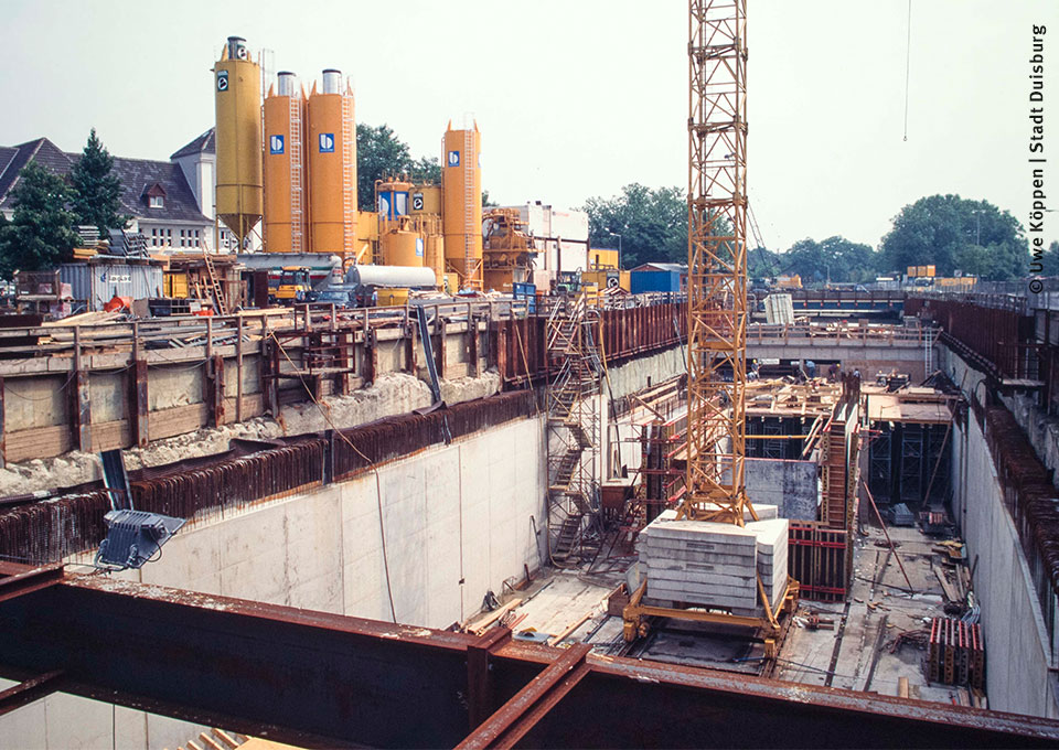 Foto aus der Zeit des Stadt- und U-Bahn-Baus