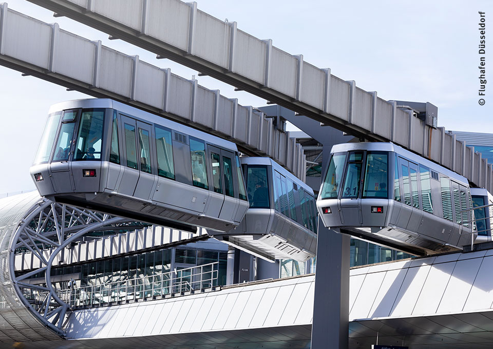 Der SkyTrain am Flughafen Düsseldorf