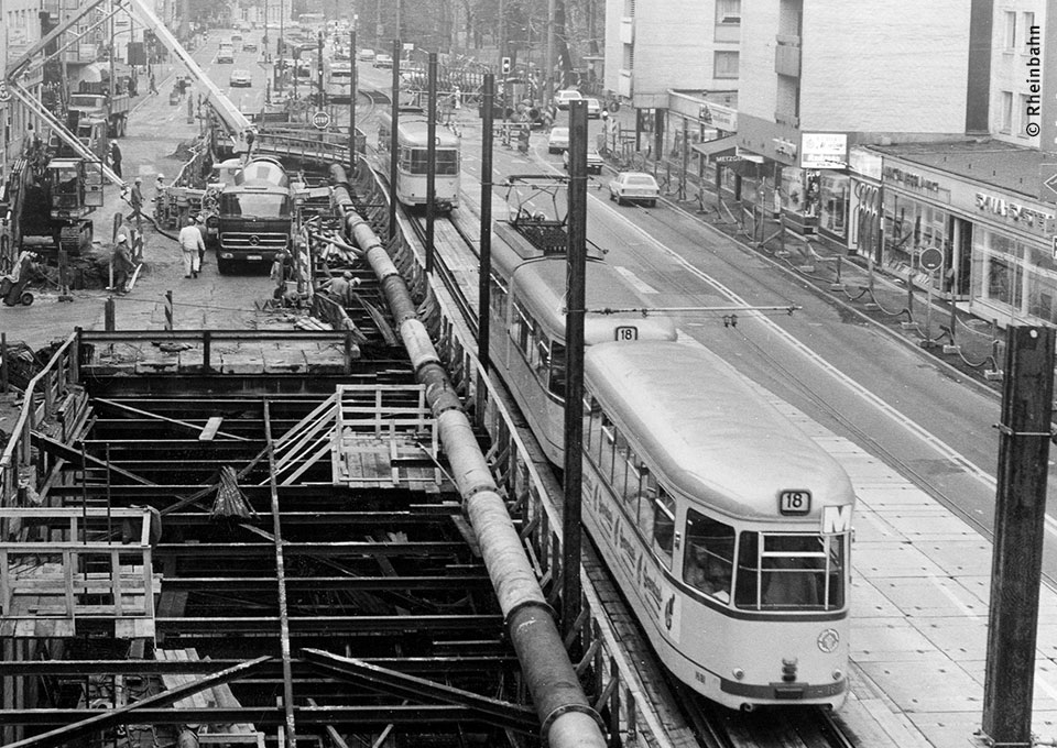 Foto aus der Zeit des Stadt- und U-Bahn-Baus