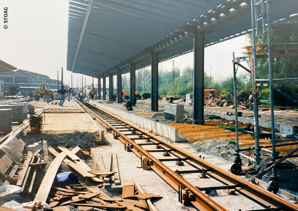 Foto aus der Zeit des Stadt- und U-Bahn-Baus