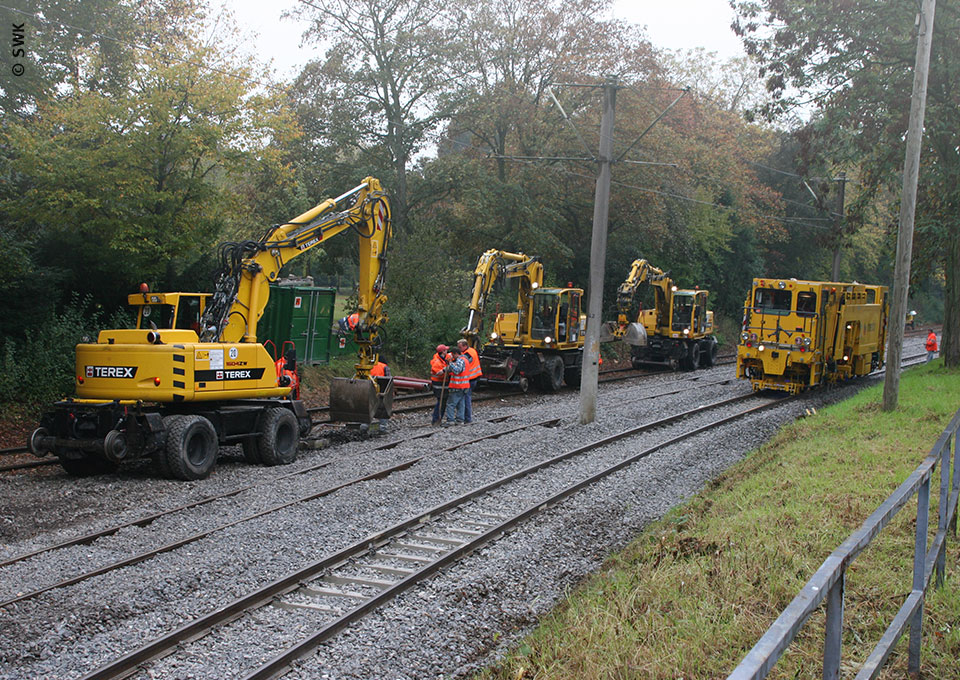 Baustelle mit Gleisarbeiten