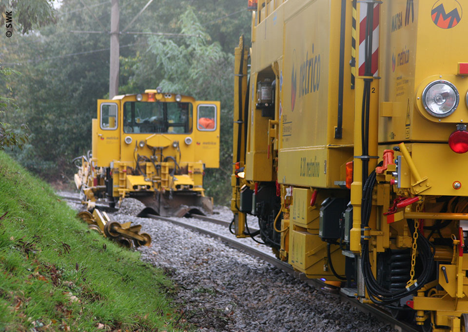 Baustelle mit Gleisarbeiten