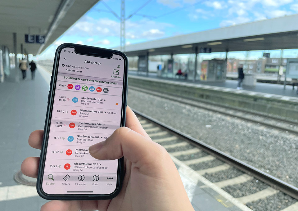 Ein Handybildschirm mit geöffneter VRR App