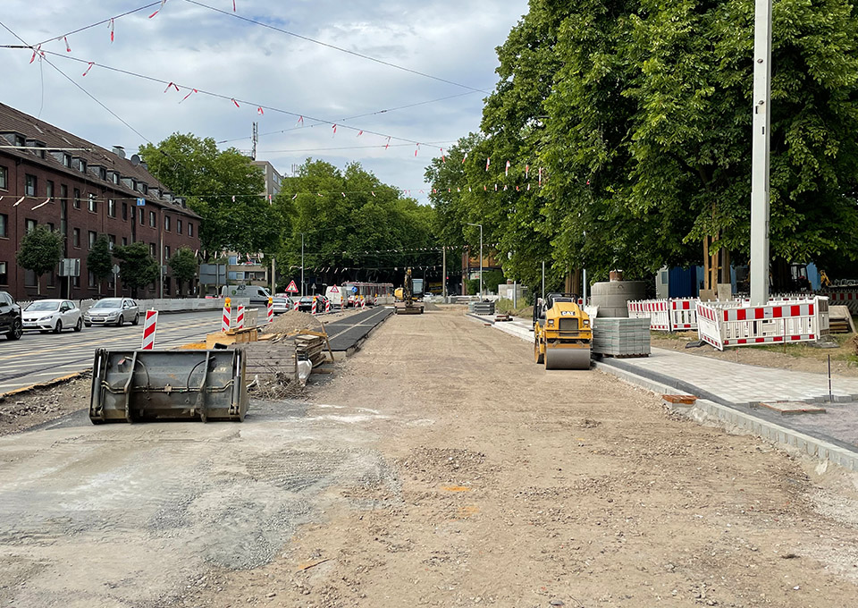 Neubau Haltestelle Brückelstraße: Blick auf die Baustelle