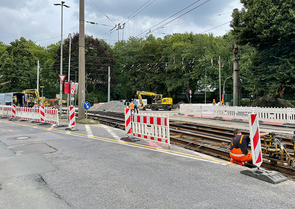 Neubau Haltestelle Brückelstraße: Blick auf die Baustelle