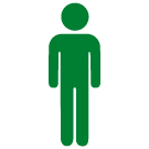 Eine Person als Symbol gezeichnet